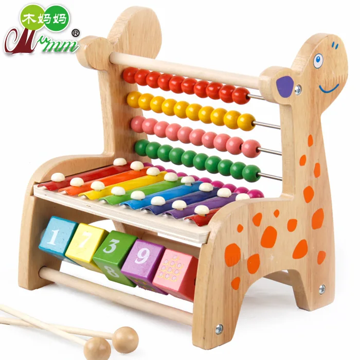 

Wooden Multi-functional Deer Calculation Frame Multi-functional Octave Knock Piano Abacus Calculation Early Childhood Educationa