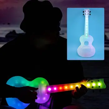 

23 Inch Luminous Ukulele Concert Discoloured Smart LED Ukelele Travel Ukulele Anti-broken Polycarbonate Ukulele with Bag