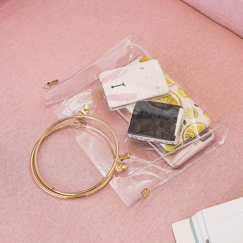 

2019 Women PVC Transparent Candy Colors Square Bag Women's Shoulder Crossbody Bag Chain Small Jelly Ring Handle Handbags WML99