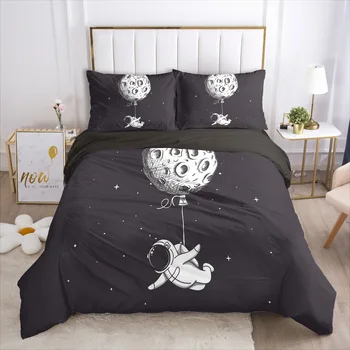 

ONGLYP Funny Space Life Bedding Set Duvet Cover with Pillow Case Single Twin Double Full Queen King Bedding Sets Quilt Cover