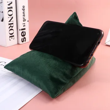 

Phone Tablet Multi-angle Triangular Support Pillow Soft Pillow Reading Stand for Home Dorm Daily Use (Dark Green Triangle Pillow