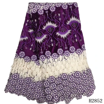 

African french net lace fabrics 2019 embroidered Nigerian lace fabric high quality guipure cord tulle mesh laces HJ2852-1