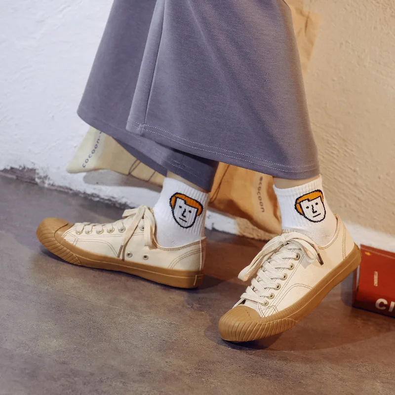 

Emperor Step yuanjian WOMEN'S Canvas Shoes Retro Shell Head WOMEN'S Shoes 2019 New Style INS Harajuku Hong Flavor Shoes