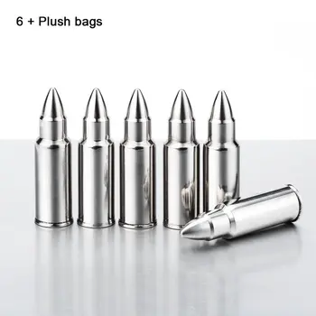 

304 Stainless Steel Bullet Ice Ice Whiskey Metal Ice Grain Ice Wine Stone Creative Bar Iced Wine 6Pcs Hot