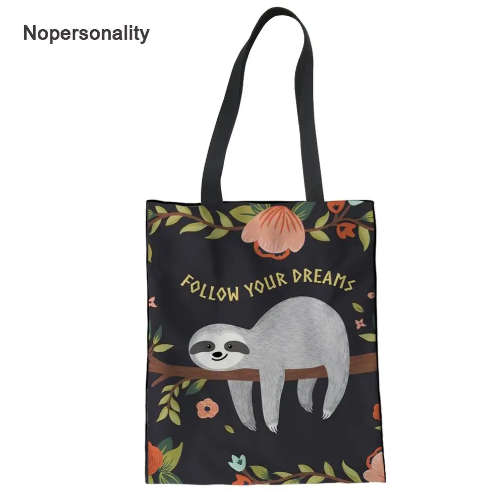Nopersonality милые цветочные ленивые Наплечные сумки для шоппинга для женщин Повседневная Женская Складная сумка для похода в магазин пляжная сумка-мешок