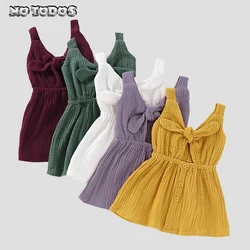 Robe d'été en coton pour filles, vêtements de princesse sans manches pour enfants en bas âge, nouvelle collection 2022 