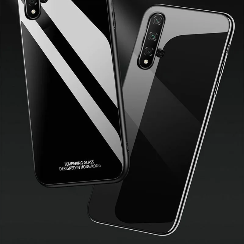 Стеклянный чехол для huawei Honor 20 Pro Nova 5T Honor20 Lite, чехол из закаленного стекла, мягкий силиконовый чехол, роскошный дом