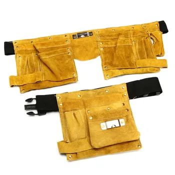 

8/14 Pockets Leather Waist Tool Belt Pouch Bag Screwdriver Kit Repair Tool Holder Portable Carpenter Electrician Accessories