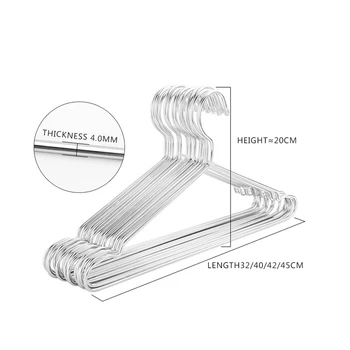 

Everyfit 10pcs Heavy Duty Chrome Coat Jacket Clothes Hangers Stainless Steel Hanger Child Hanger houseware Drying Cloth