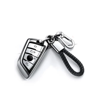 

Car key Cover Case for BMW X1 X5 X6 F15 F16 F48 BMW 1 / 2 Series Plating Remote Controller Key Bag Holder For bmw blade KeyChain