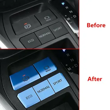 

5X Aluminum Inner Gear Shift Box Panel Sticker Trim For Toyota RAV4 2019 2020