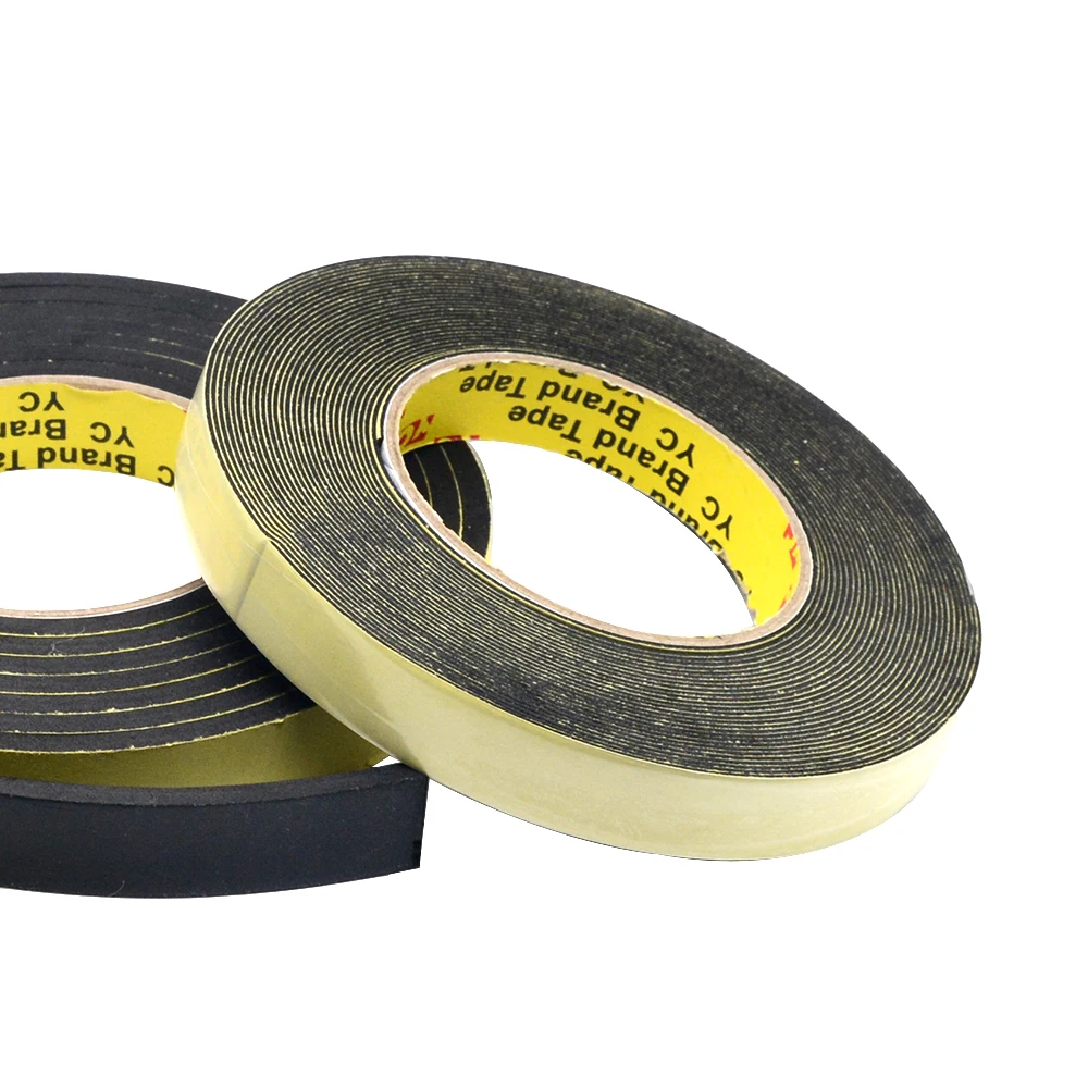 2, 3, 5mm thick Strong Adhesion Single-sided Tape EVA black Sponge Foam  Rubber Tapes Anti