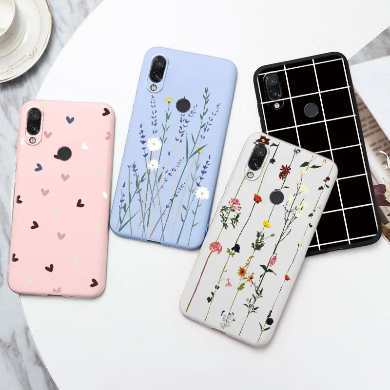Чехол для Xiaomi Redmi Note 7 ТПУ силикон цветок сердце задняя крышка 7Pro Note7 6 3 дюйма