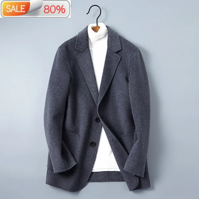 

Wool Men Casual Black Jacket Woolen Coat Double-sided Mens Coats and Jackets Chaqueta Hombre QT-161705 B24302