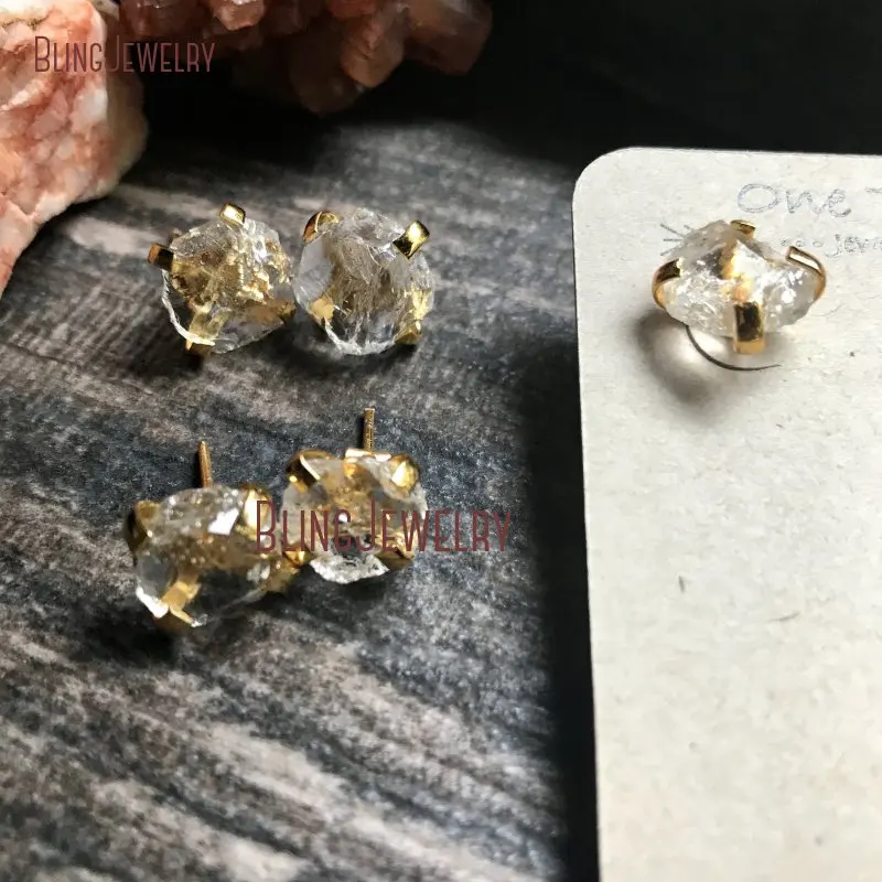 

Clear Quartz Stud Earrings Clear Crystal Gold Quartz Stud ER27823