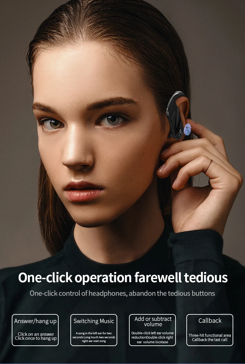 Беспроводная гарнитура Bluetooth 5,0 Bass 8D стерео звук ушной крючок беспроводные наушники для huawei Xiaomi redmi одиночные наушники freehand