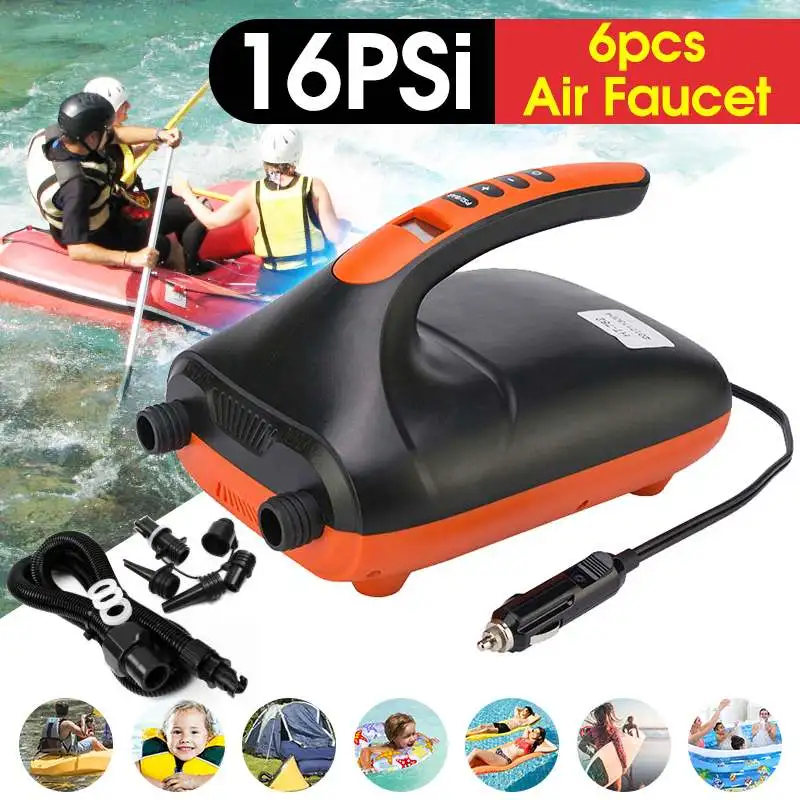 

12V 16PSI Portable Digital Air Compressor Air PumpTire Inflator Tire Pumps with LCD Screen Car Lighter Plug for SUP Paddle