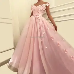 2019 ТРАПЕЦИЕВИДНОЕ розовое длинное вечернее платье с аппликацией Свадебный букет жемчужный Тюль длиной до пола створки торжественное