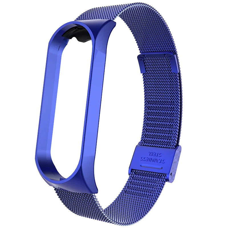 blue 1 Металлический ремешок из нержавеющей стали для Xiaomi mi Band 4, ремешок для Xiaomi mi band 4 3, браслет для mi Band 4 - Цвет: blue 1