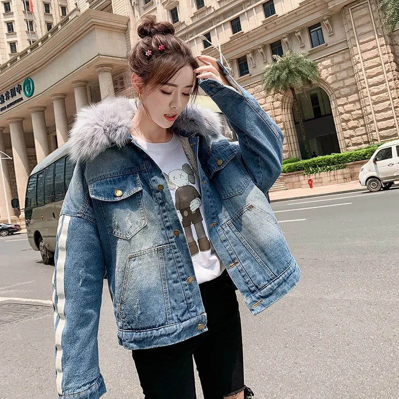 

2019 Winter New Style Loose-Fit Cotton-padded Jacket Women's Laziness-Style Cotton-padded Clothes Korean-style Lambs Wool Brushe