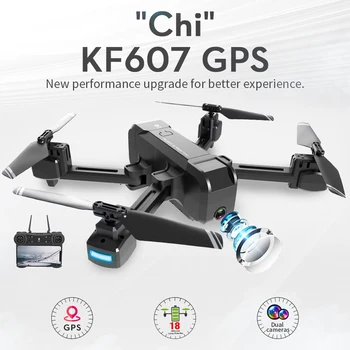 

KF607 GPS Drone with Wifi FPV 1080P 4K HD Dual Wide Angle Camera Optical Flow RC Quadcopter Foldable Mini Drone Gift Helicopter