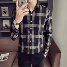 Men's Shirt 2020 Spring New Handsome Wild Retro Plaid Long Sleeve Slim Long Sleeve Shirt Youth Personality Fashion Men's Wear Men's Shirt 2020 Spring New Handsome Wild Retro Plaid Long Sleeve Slim Long Sleeve Shirt Youth Personality Fashion Men's Wear