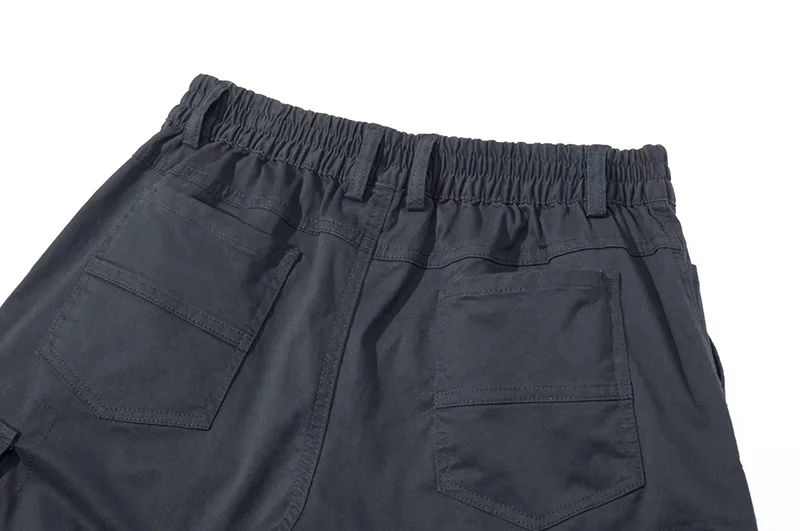 Men's Cotton Summer Lightweight Soft Casual Twill Elastic Baggy Multi-Pockets Ripstop Cargo Work Shorts