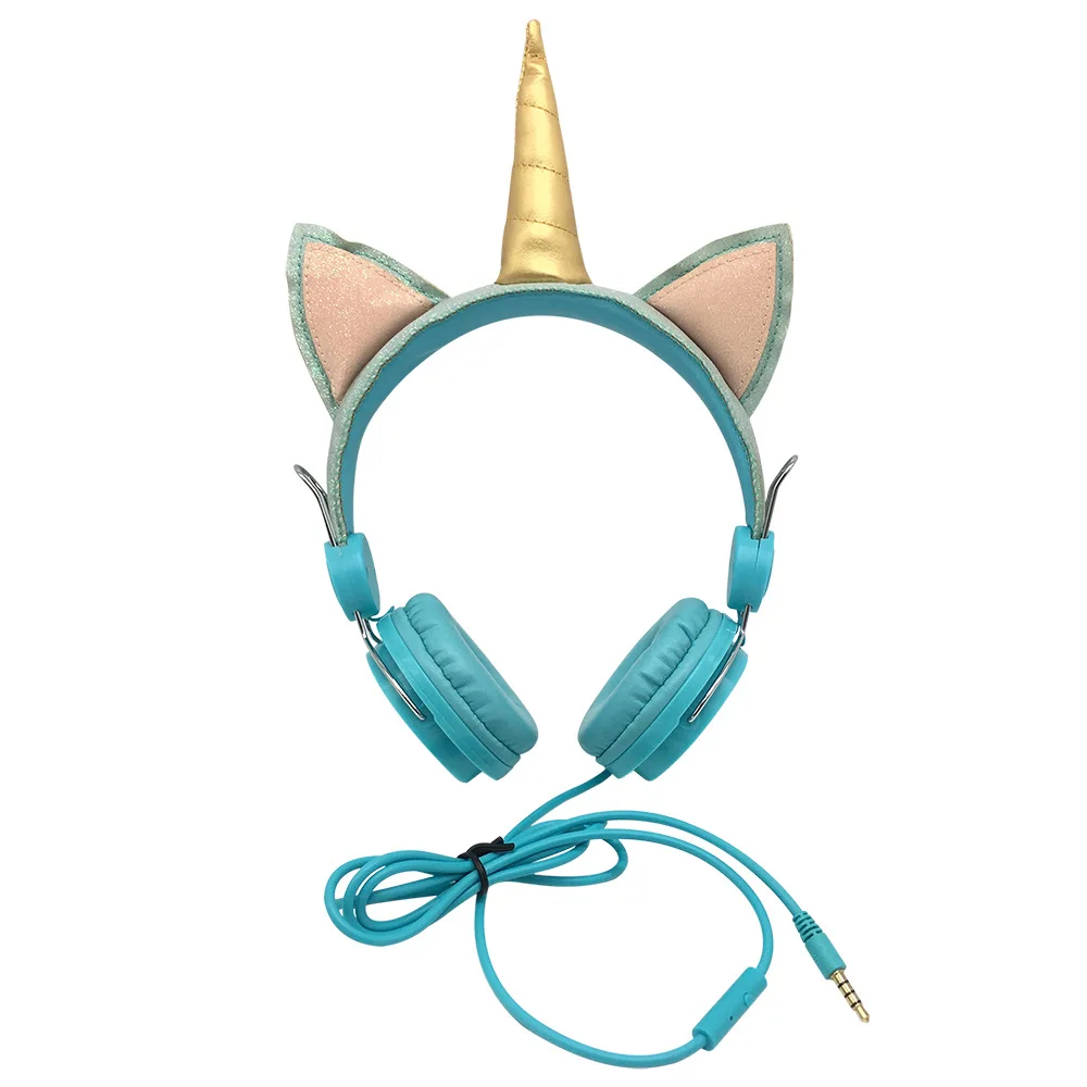 Cute Cartoon Unicorn Wired Headphones Girl Computer Mobile Phone Headset Gamer Kids Gift Music Stereo Earphone