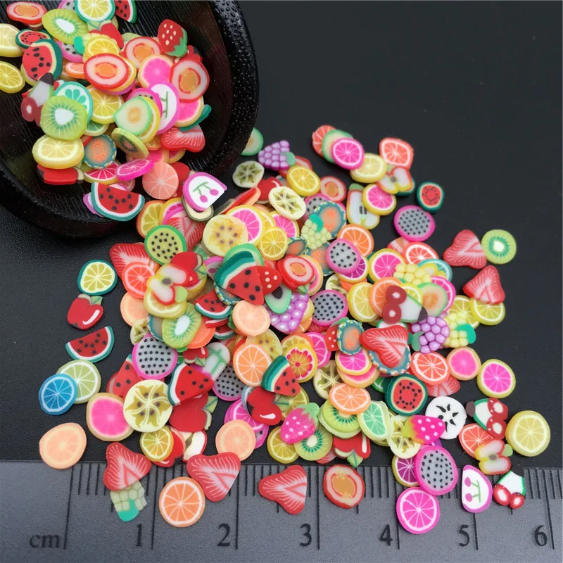 50 г Фрукты Fimo Полимерная глина посыпать для детей Diy, мягкая глина для рукоделия глина/Нейл-арт/украшение для альбома DIY, наполнитель слизи