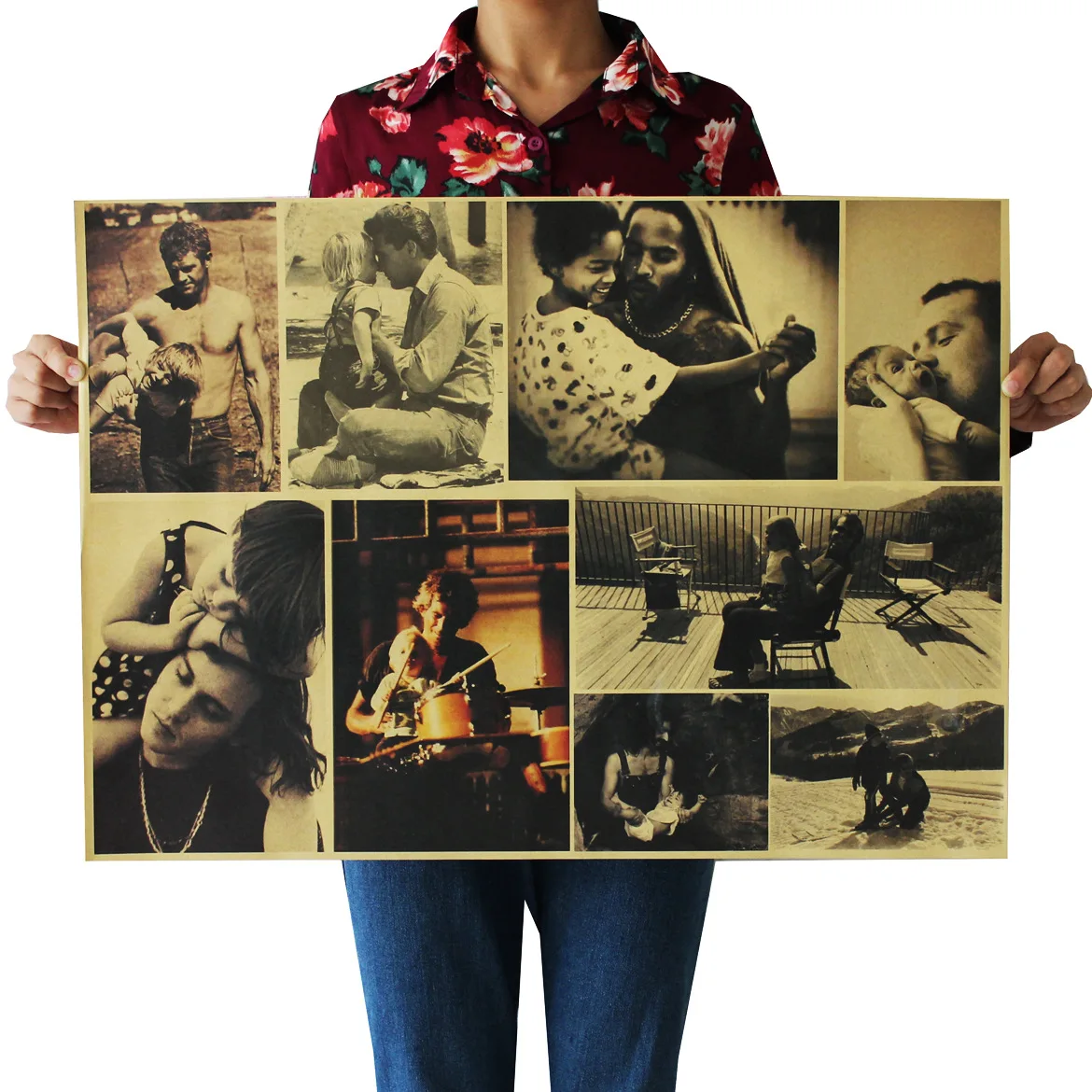 

[E001] My Dad And I Nostalgic Retro Kraftpaper Poster Indoor Bar Cafe Decorative Painting