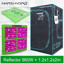 Mars Reflector 1000 Вт Светодиодный светильник для выращивания, полный спектр, Veg Flower Hydro+ 120x120x200 см, набор для выращивания растений в помещении