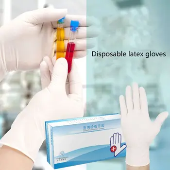 

100pcs Latex Disposable Gloves Powder Protective Glove Cleaning 3 Sizes QX2B