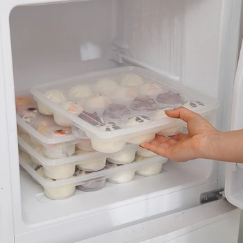 

2PCS 16 Grids Steamed Egg Tray Clear Plastic Sushi Refrigerator Pastries Holder Container With Cover Kitchen Organizer