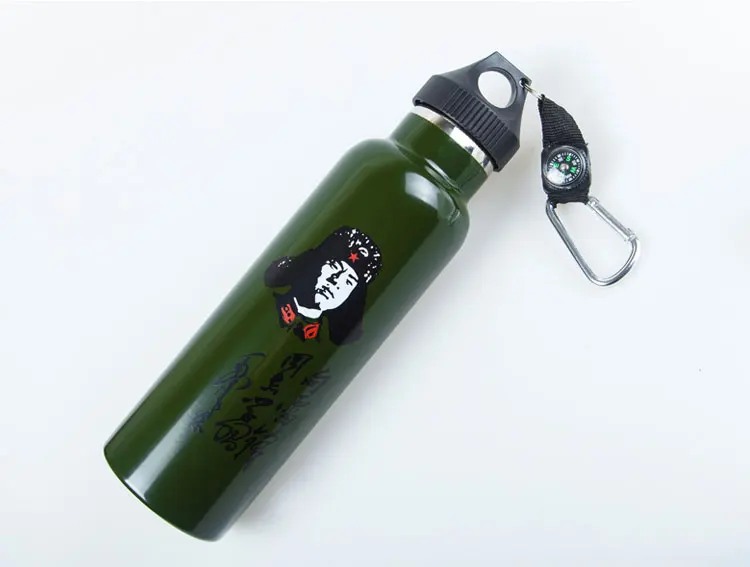 600 мл чайник для спорта на открытом воздухе из нержавеющей стали армейский зеленый винтажный термос с крышкой для пеших прогулок кемпинга путешествий Спортивная бутылка для воды