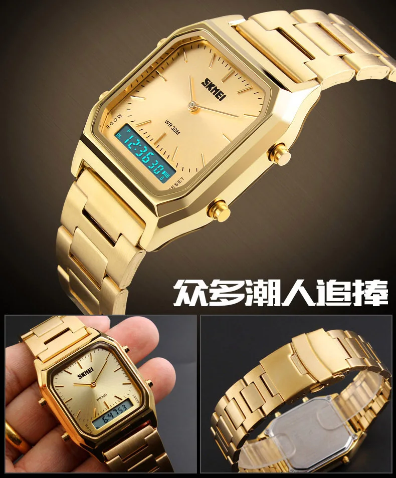 

Skmei tai yin Hot Selling Men Business Electronic Watch Simple Men's Watch Fashion Retro Steel Belt WOMEN'S Watch