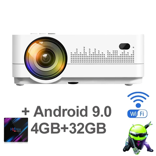 WZATCO H2 3000 люмен HD 720P светодиодный проектор Android 9,0 WiFi Full HD 1080P 4K Мультимедийный lcd Проектор для домашнего кинотеатра - Цвет: H2 android wifi 32G