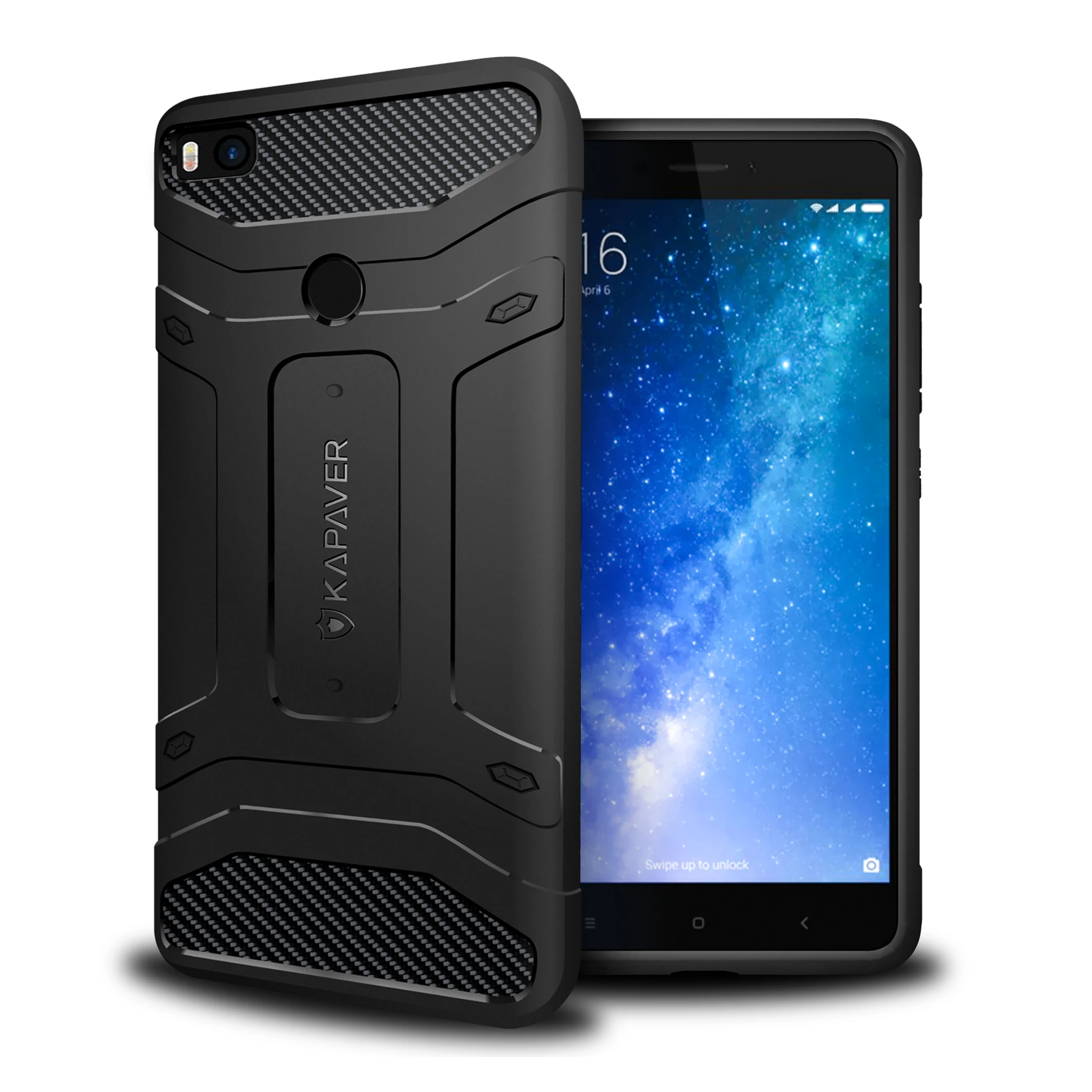 

KAPAVER® Back Cover Case for Xiaomi Mi Max 2 Tough Rugged Solid Black Shock Proof Slim Armor Back Cover Case for Xiaomi Mi Max 2