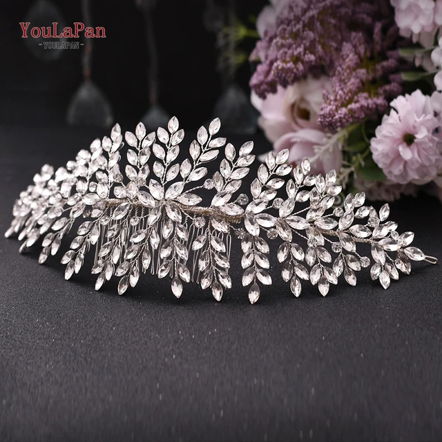 TOPQUEEN HP77 Wedding Tiara Bridal Combs Rhinestone Wedding Headwear Wedding Hair Accessories Bridal Headdress Wedding Hair Comb HP311