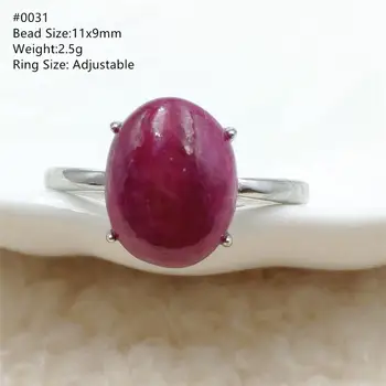 

Genuine Natural Ruby Red Gemstone Oval Adjustable Ring Crystal 925 Sterling Silver Woman Man Party Gift Rings Jewelry AAAAA