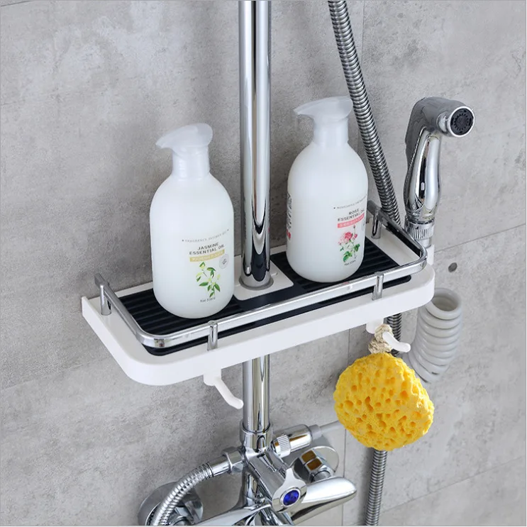 Wonderlife Shower Faucet Storage Rack Bathroom Bath Hole-Free Lifting Rod Tray Basket | Дом и сад