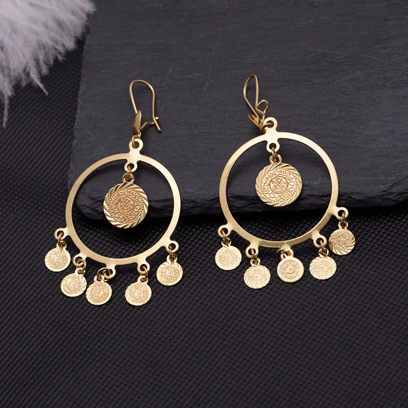Серьги Wando в виде монеты золотого цвета для женщин ювелирные изделия африканском