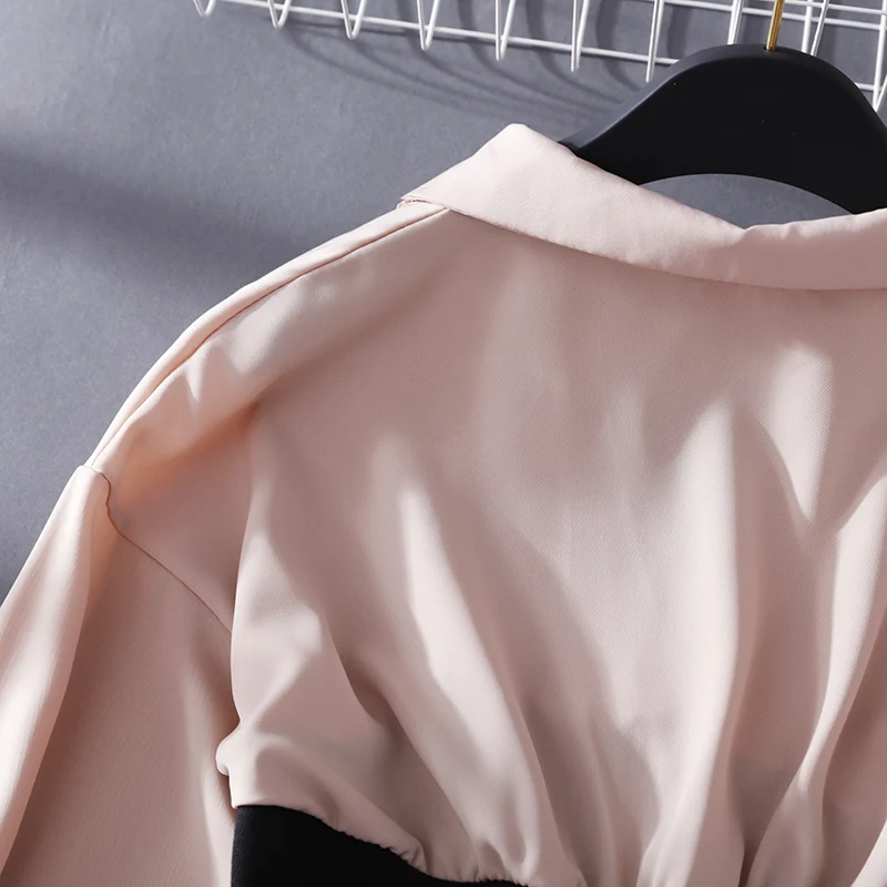 Женские блузки с v-образным вырезом, офисные женские шифоновые рубашки с пышными рукавами, 4 цвета, женские топы с длинными рукавами