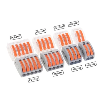 

Mini Fast Wire Cable Connectors Universal Compact Conductor Spring Splicing Wiring Connector Terminal Block PCT-212/213/214/215