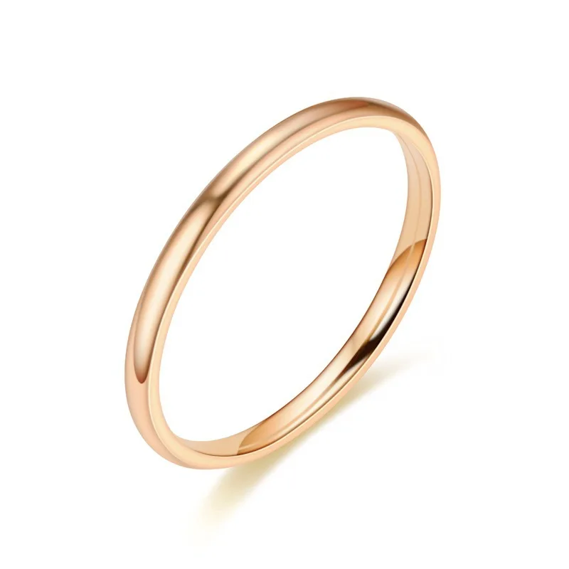 Couple Ring 2MM Thin Titanium Steel For Women And Men