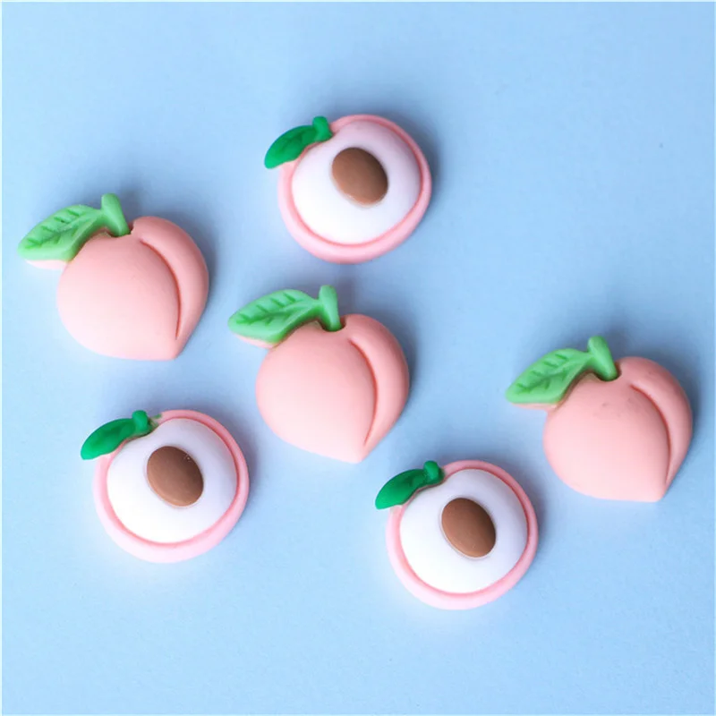 Julie Wang 20PCS Resin Peach Charms Flat Back Mixed Artificial Fruit Pendants Jewelry Making Accessory Decor | Украшения и