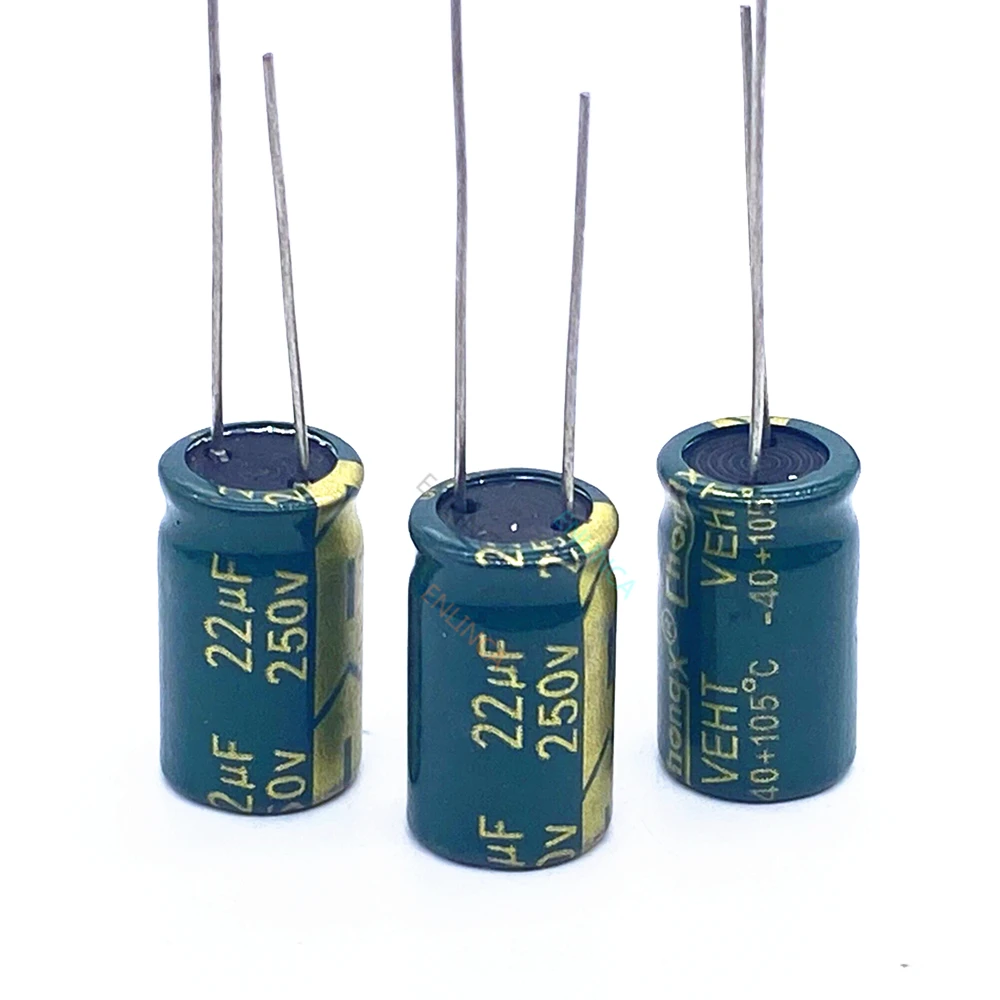 6pcs/lot S113 high Frequency Low impedance 250v 22UF Aluminum electrolytic Capacitor Size 10 17 22UF 20% 