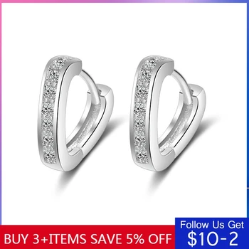 

CodeMonkey 100% Real 925 Sterling Silver V-Shaped Heart Zircon Hoop Earrings Making Fashion Jewelry Hot Sale 2020 CME149