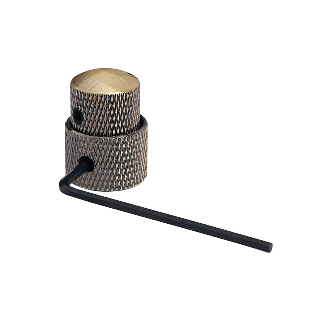 Steel Iron Double Layer Guitar Potentiometer Knobs With Wrench String Instrument Parts