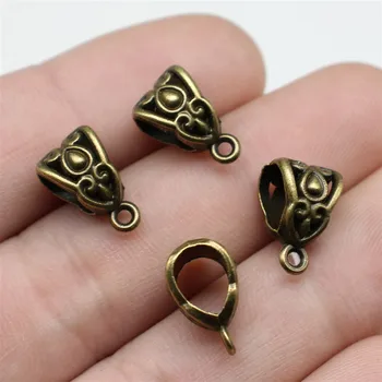 

40pcs/lot 13x8mm Hanging Head For Jewelry Making Antique Bronze Color Jewelry Findings Accessories DIY Handmade Craft