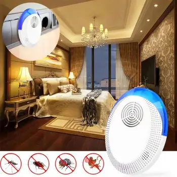 

Enhanced Version Electronic Ultrasonic Anti Mosquito Insect Repeller Rat Mouse Cockroach Pest Reject Repellent UK/EU/US Plug
